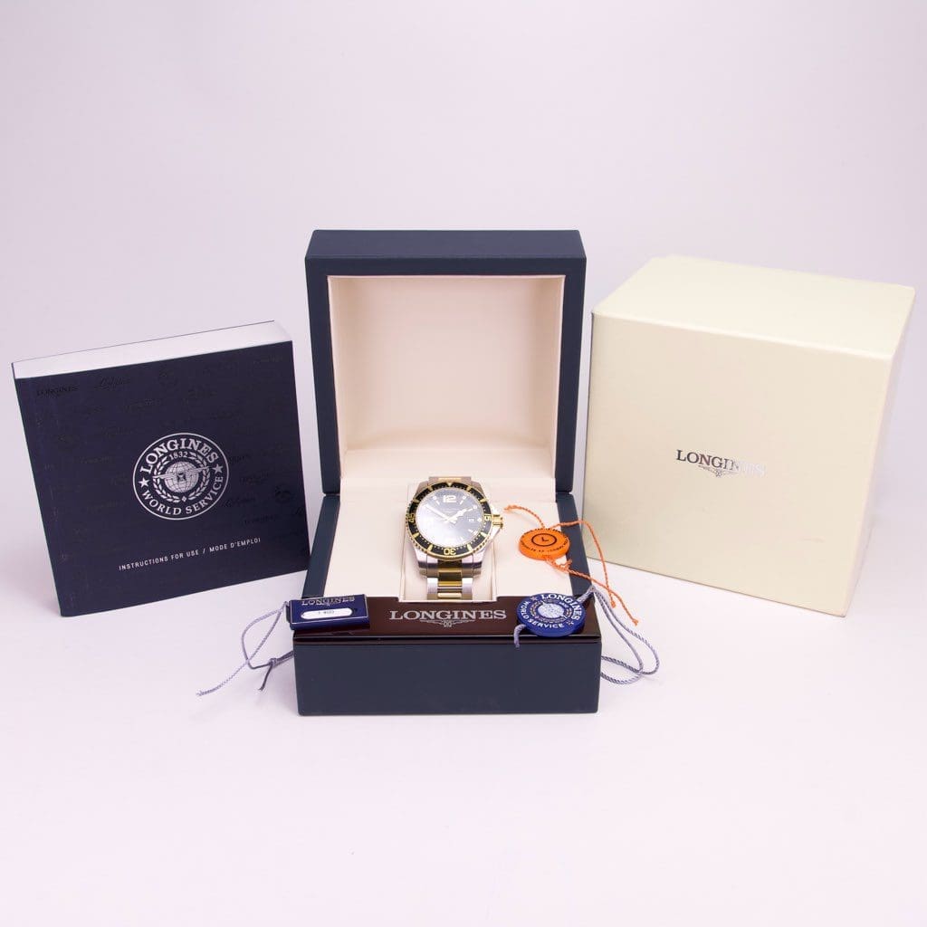Luxury watch in box with packaging.