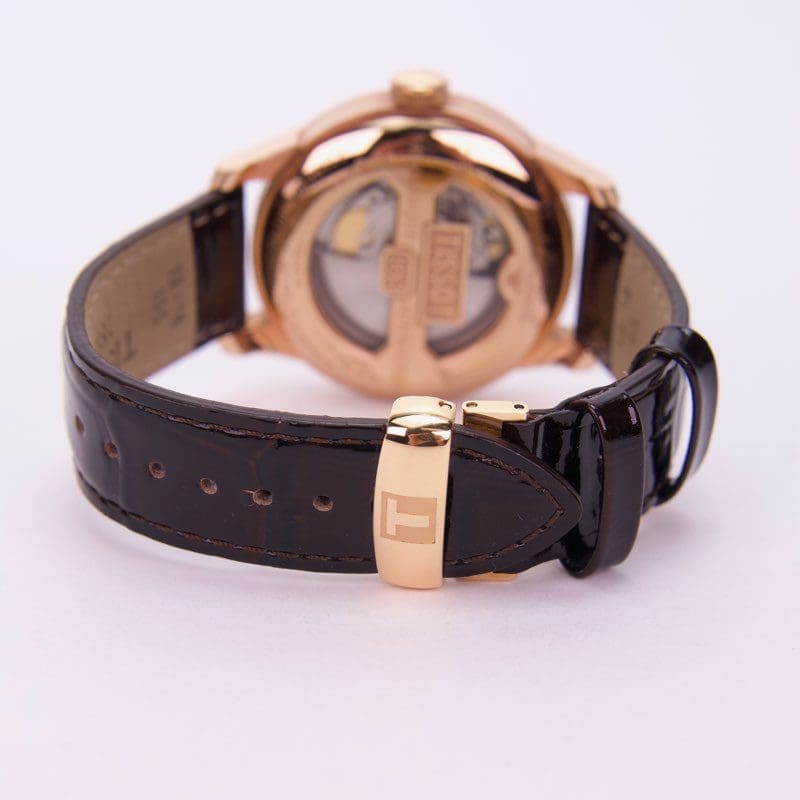 Back view of a luxury wristwatch.
