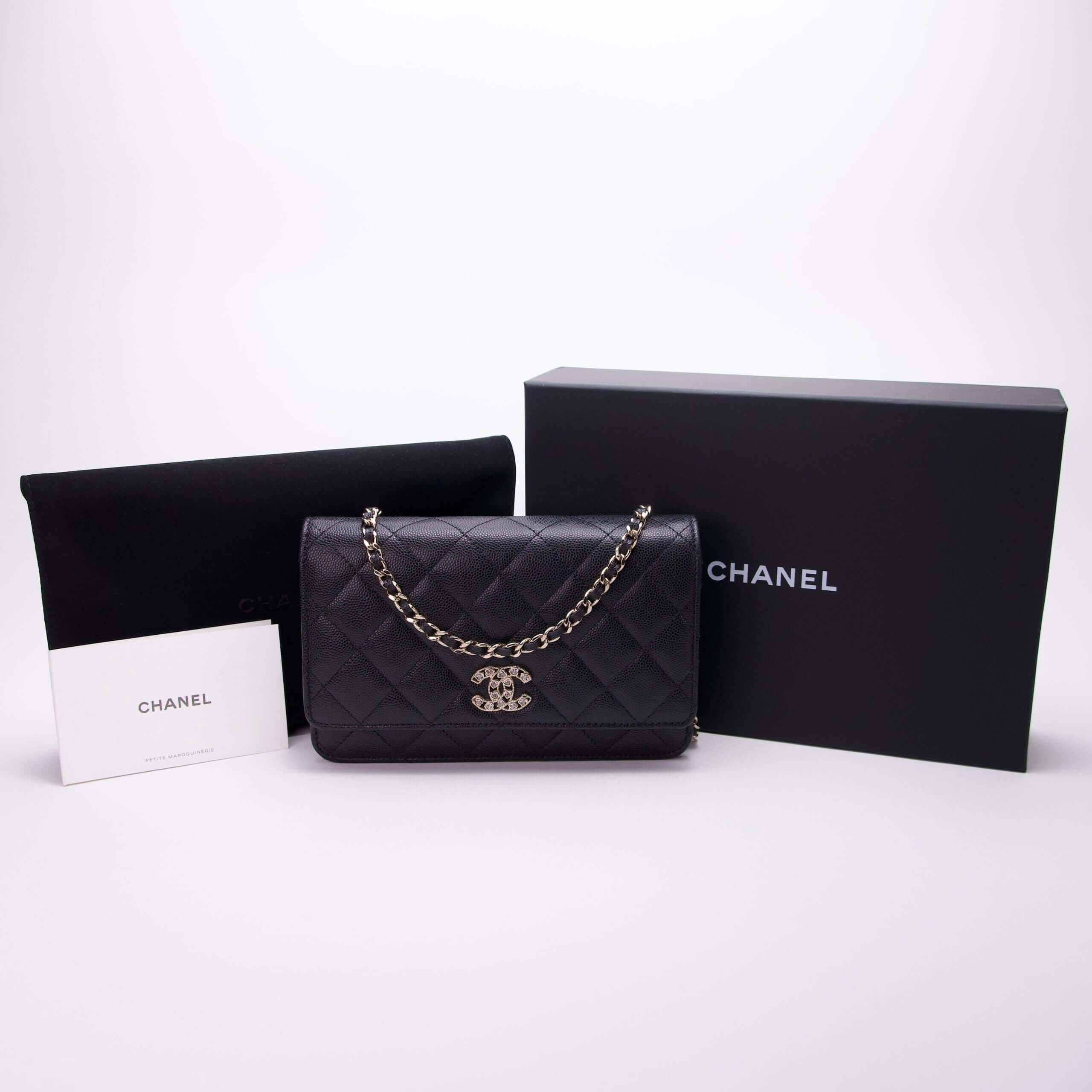 Chanel handbag with box and authenticity card.