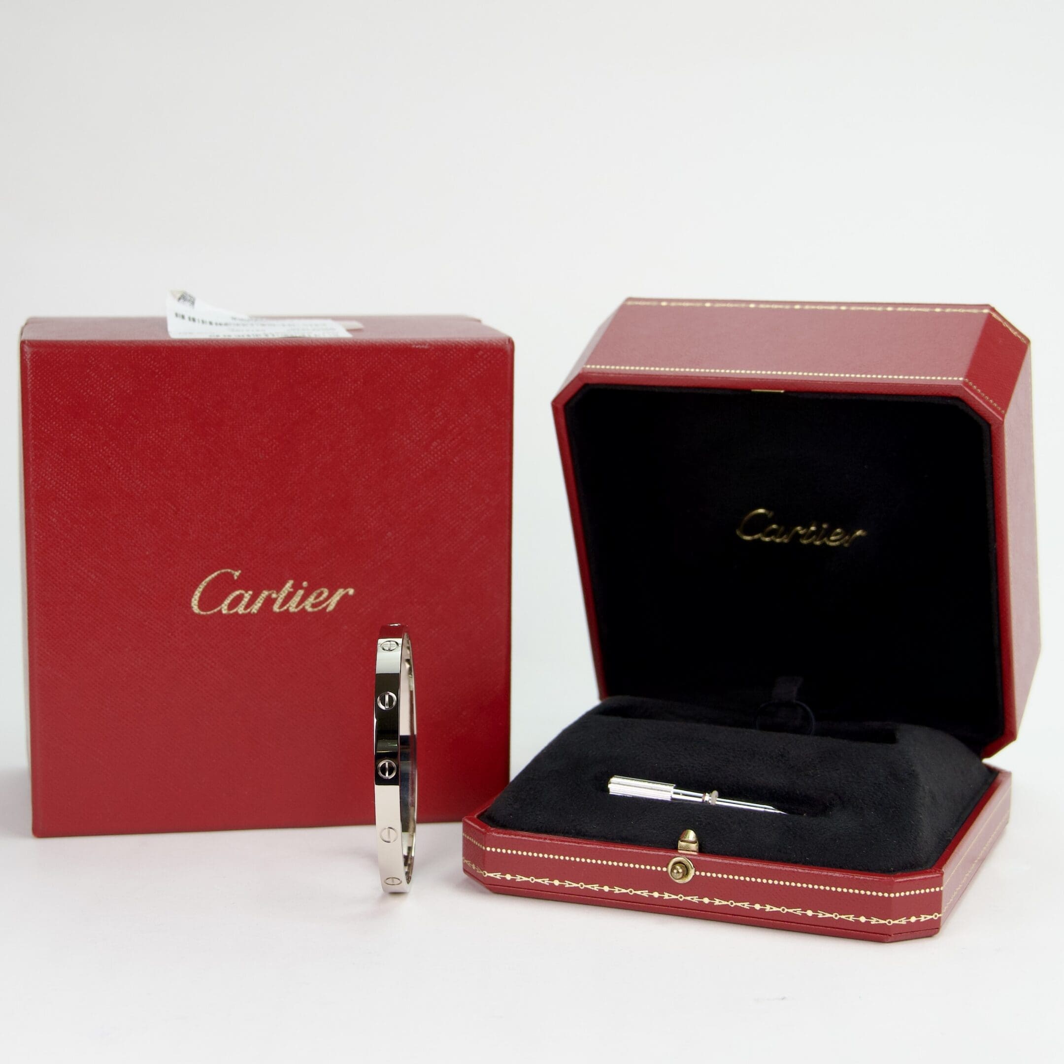 Cartier 18k White Gold Classic Love Bracelet Size 19