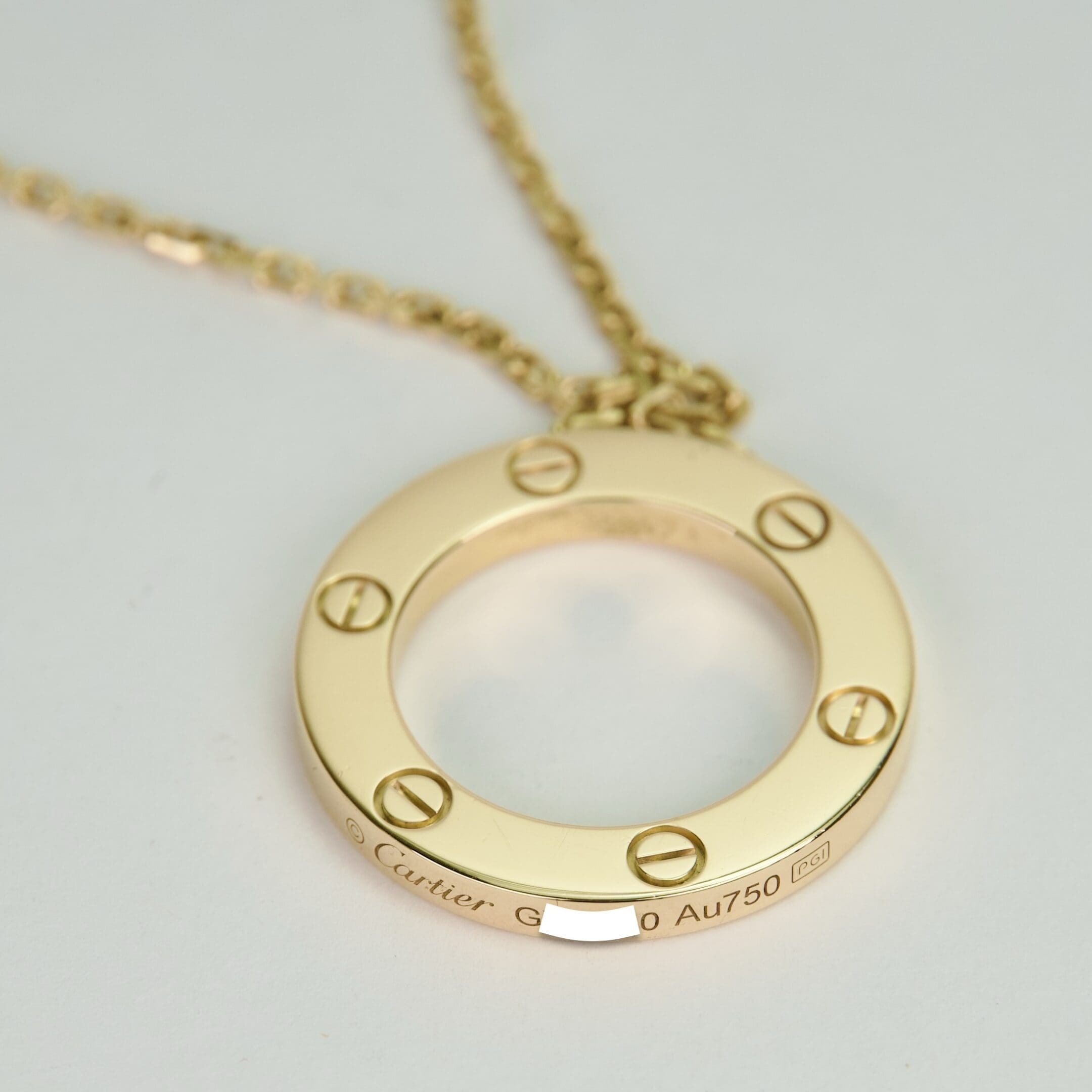 Cartier 18k Yellow Gold Love Pendant Necklace 16.5'' B7014200 - Image 9